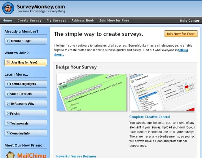 SurveyMonkey Before Brand Refresh